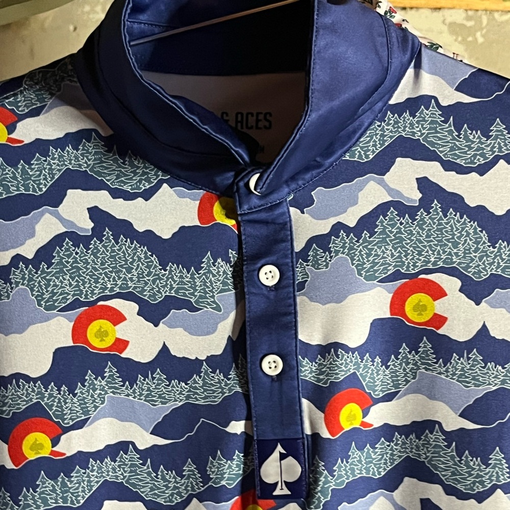 Pins and Aces Colorado Golf Polo XL